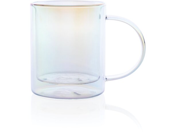 Taza de lujo de vidrio galvanizado de doble pared Transparente detalle 2