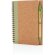 Cuaderno espiral de corcho con bolígrafo verde