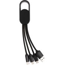 Cargador USB personalizado cable 4 en 1 con mosquetón