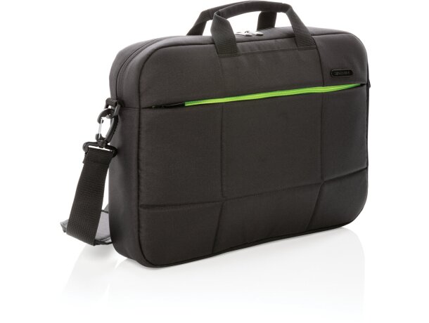 Maletín Soho para portátil 15.6 RPET sin PVC Negro/verde detalle 10