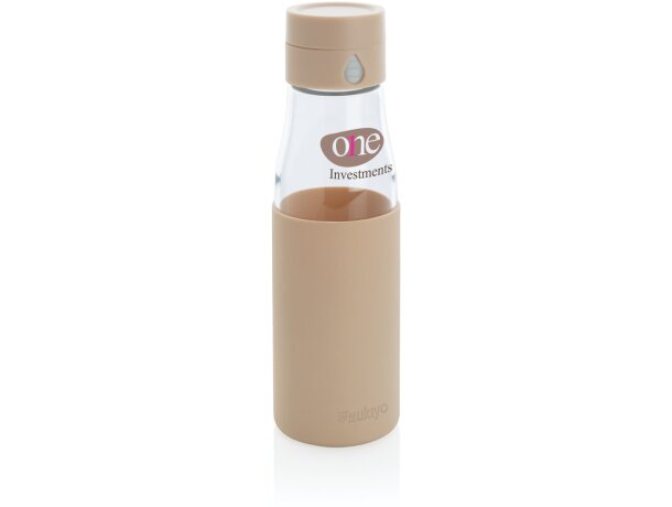 Botella de hidratación de vidrio Ukiyo con funda Marron detalle 36