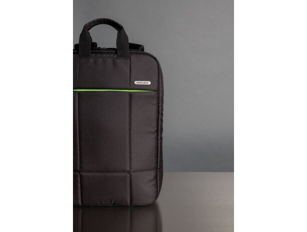 Mochila Soho RPET para ordenador 15.6 sin PVC Negro/verde detalle 10