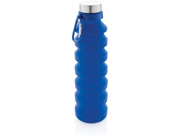 Botella de silicona plegable antigoteo con tapa Azul detalle 19