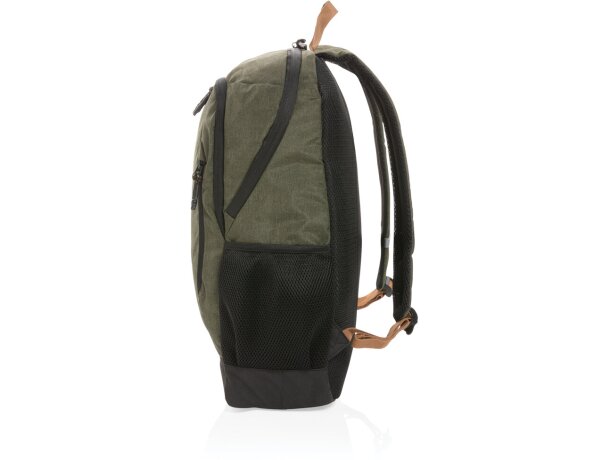 Mochila ecológica para publicidad con poliéster reciclado y trazador AWARE Verde detalle 32