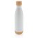 Botella acero inoxidable al vacío con tapa y fondo de bambú Blanco
