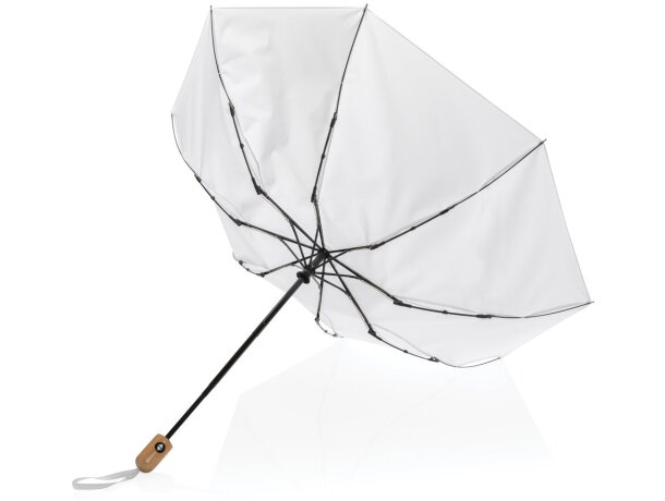 Paraguas ecológico automático RPET. Blanco detalle 7