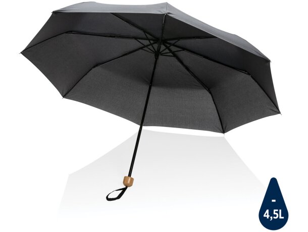 Paraguas personalizado RPET bambú plegable Impact Pirai Verde detalle 12