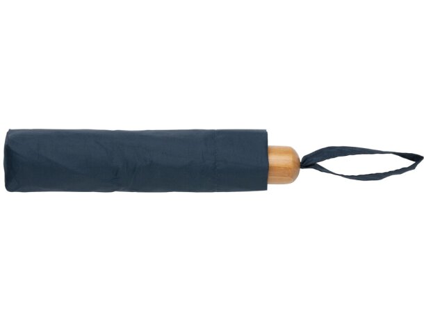Paraguas Mini  RPET 190T de bambú 20.5 Azul marino detalle 9
