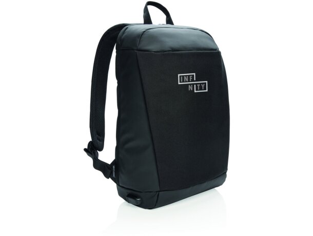 Mochila Madrid antirobo con RFID y USB sin PVC Negro/negro detalle 7