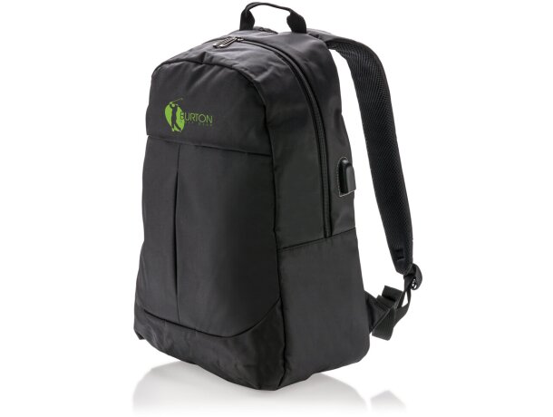 Mochila Para Portátil con Usb, Negro Negro detalle 6