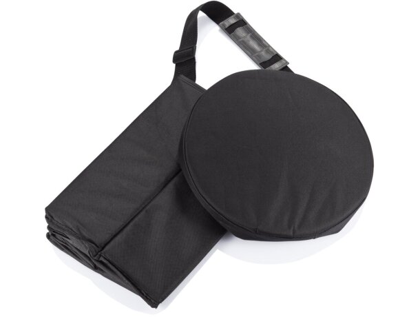 Bolsas térmicas forma cilindrica poliéster para usar como asiento Negro detalle 2
