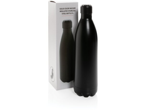 Botella de acero inoxidable al vacío de color sólido 1L Negro detalle 8