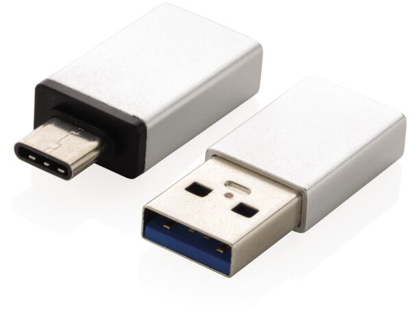 Juego de adaptadores USB A y USB C Plata detalle 1