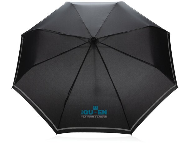 Mini paraguas RPET reflectante 190T Impact AWARE ™ Negro detalle 2