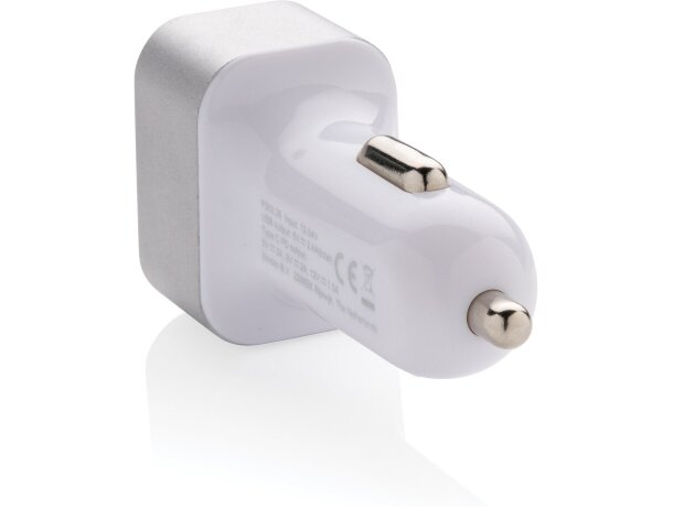 Cargador de coche rápido 30W con triple salida y PD Blanco detalle 1