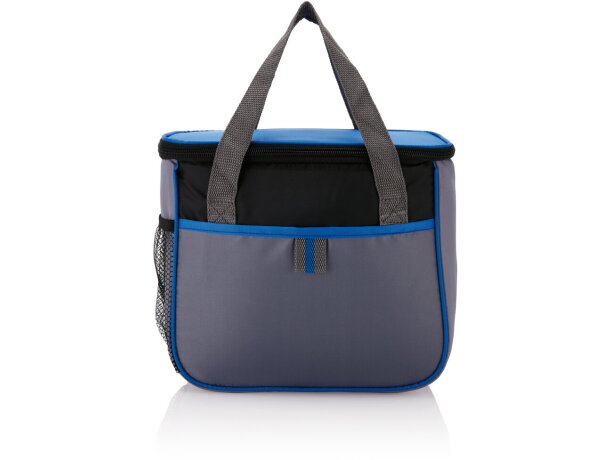 Nevera de poliéster con bolsillo exterior Azul/gris detalle 2