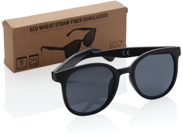 Gafas de sol ecológicas de fibra de paja de trigo ECO Negro detalle 7
