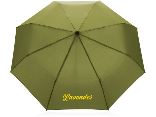 Paraguas Mini  RPET 190T de bambú 20.5 Verde detalle 12