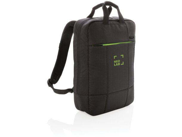 Mochila Soho RPET para ordenador 15.6 sin PVC Negro/verde detalle 8