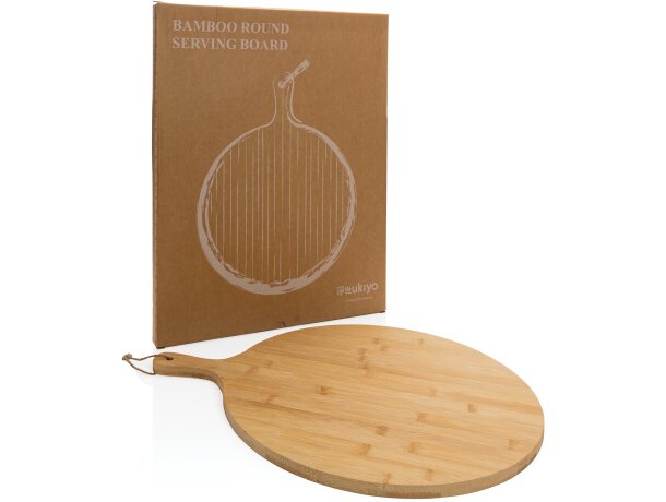 Tabla Ukiyo redonda de bambú Marron detalle 10