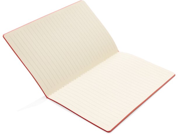 Libreta de tapa blanda de PU con borde de color Rojo detalle 33