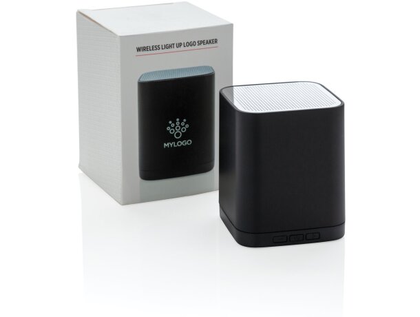 Altavoces promocionales logotipo iluminado de plástico Negro detalle 8