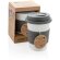 Taza de café ecológica con tapa y banda de silicona Gris/blanco detalle 6