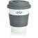 Taza de café ecológica con tapa y banda de silicona Gris/blanco detalle 3