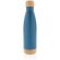 Botella acero inoxidable al vacío con tapa y fondo de bambú Azul detalle 18