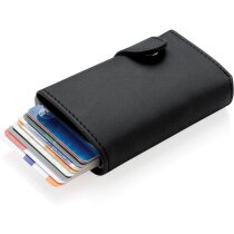 Tarjetero Karera aluminio RFID con impresión negro