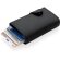 Tarjetero billetero personalizado aluminio RFID PU 10,2 x 6,7 cm negro