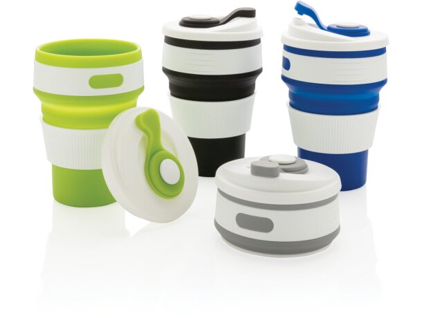 Tazas plegable de silicona Azul detalle 31
