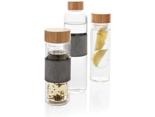 Botellas para niños publicitarias con tapa de bambu tritan 640ml Transparente detalle 8