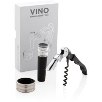 Set vino sacacorchos tapón anillo antigoteo acero