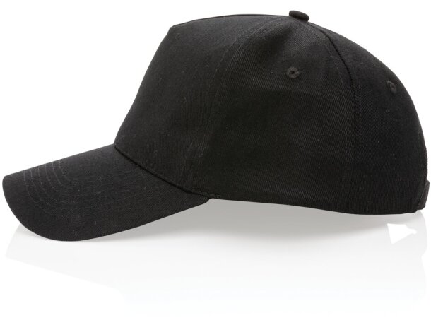 Gorra de algodón reciclado Impact 280gr con trazador AWARE™ Negro detalle 2