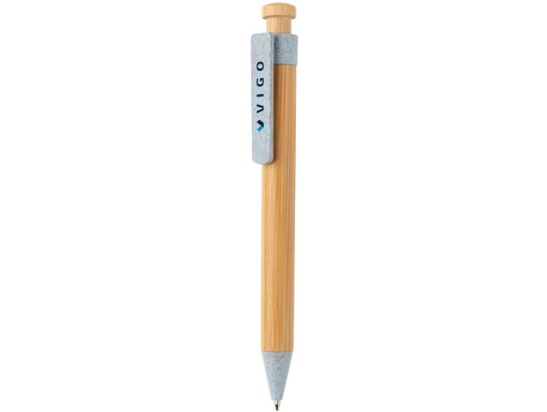 Bolis ecológicos de bambú y paja de trigo tinta azul Azul detalle 15