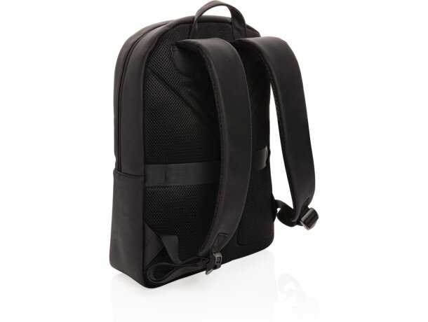 Mochila para portátil Swiss Peak de cuero vegano sin PVC Negro detalle 4