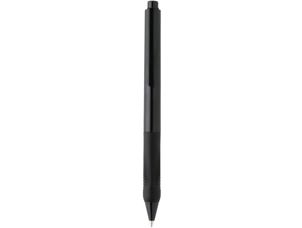 Bolígrafo con nombre empuñadura silicona tinta azul X9 Negro detalle 1