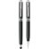 Set roller y ball point de metal tinta azul con funda premium Negro/plata detalle 1