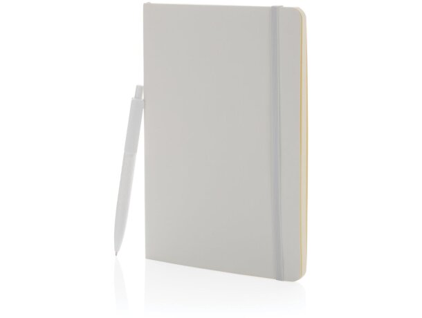 Libreta A5 antimicrobiana y set bolígrafos X3 Blanco detalle 4
