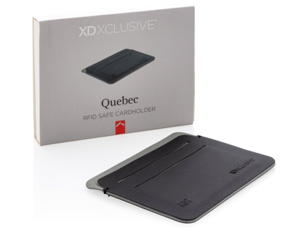 Tarjeteros corporativos bloqueo rfid ultra delgado para 8 tarjetas Negro/gris detalle 18