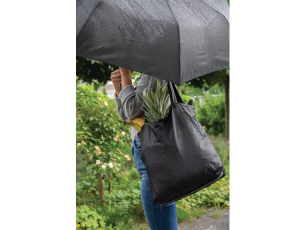 Paraguas manual de 21con bolsa de mano Negro detalle 8