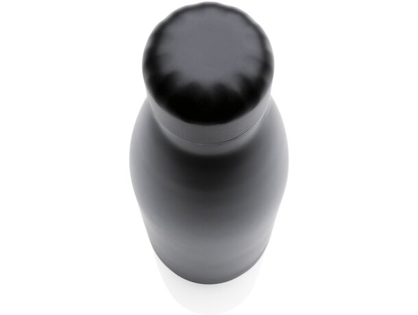Botella de acero inoxidable al vacío de color sólido Negro detalle 2