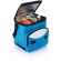 Bolsa térmica de poliéster con bolsillo frontal y correa ajustable Azul/plata detalle 8