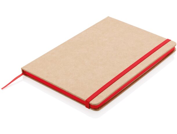 Libreta A5 reciclada de kraft Rojo detalle 9