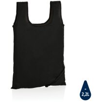 Bolsa plegable de tela rPET certificada AWARE Impact negra