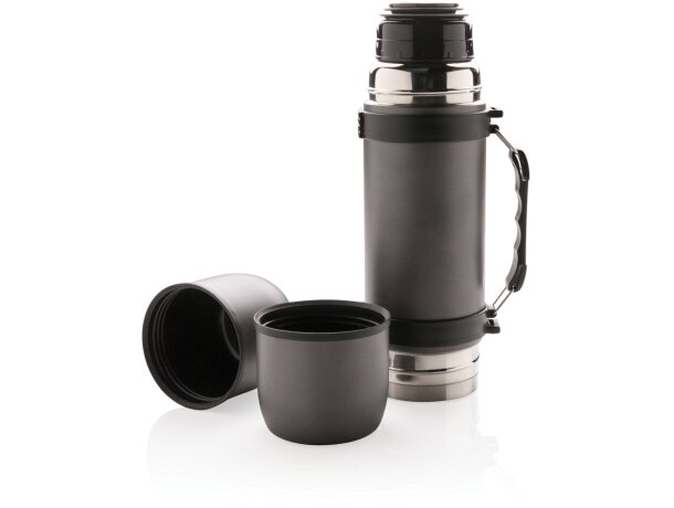 Termo Swiss Peak vacío acero inoxidable 700 ml con 2 tazas Gris detalle 12