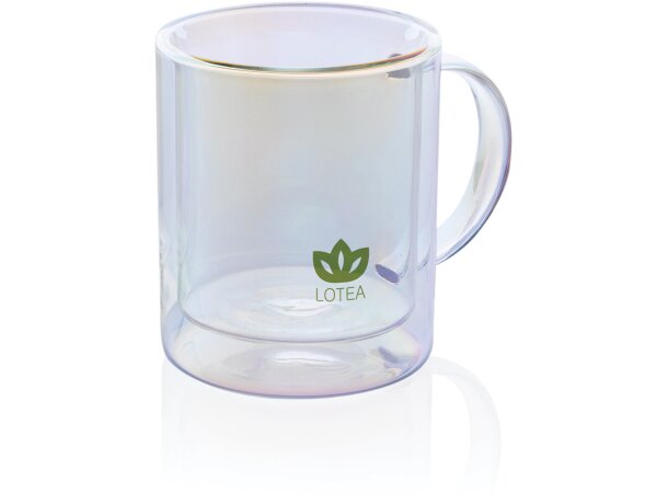 Taza de lujo de vidrio galvanizado de doble pared Transparente detalle 7