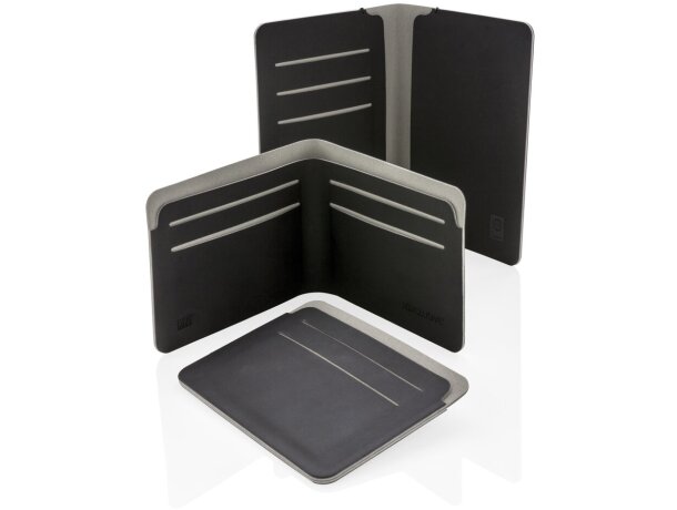 Tarjeteros corporativos bloqueo rfid ultra delgado para 8 tarjetas Negro/gris detalle 12