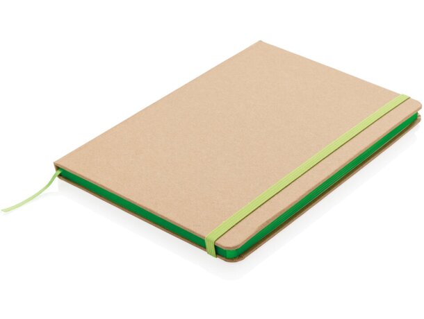 Libreta A5 reciclada de kraft Verde detalle 24